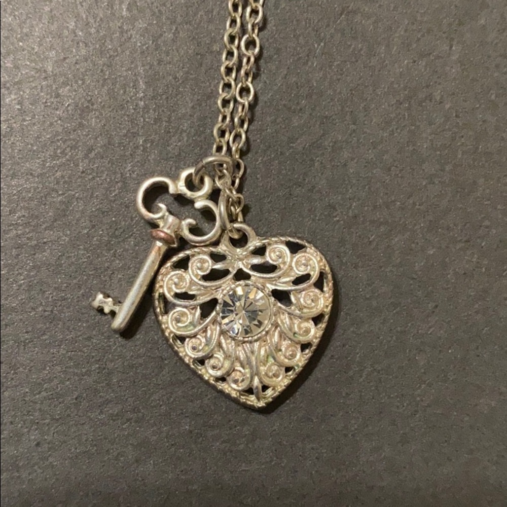 Heart key necklace